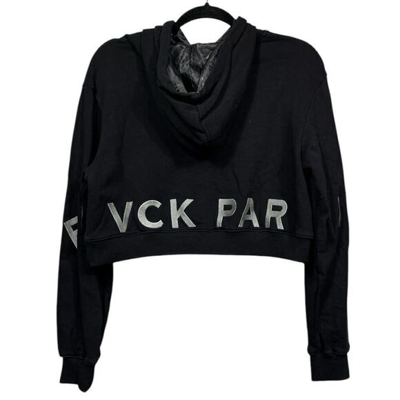 BLVCK Black Bold Cropped Hoodie / Size-Small - Picture 5 of 16